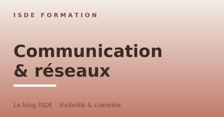 Communication et réseaux sociaux pour esthéticienne — blog ISDE Formation