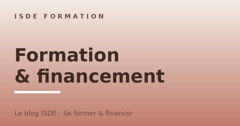 Formation et financement en esthétique — blog ISDE Formation